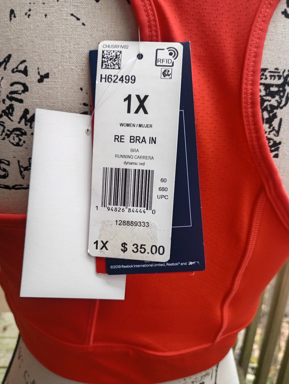 #1106 Reebok Sports Racerback Bra - Picture 5 of 8